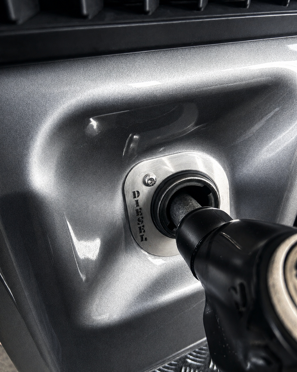 Diesel fuel cap trim