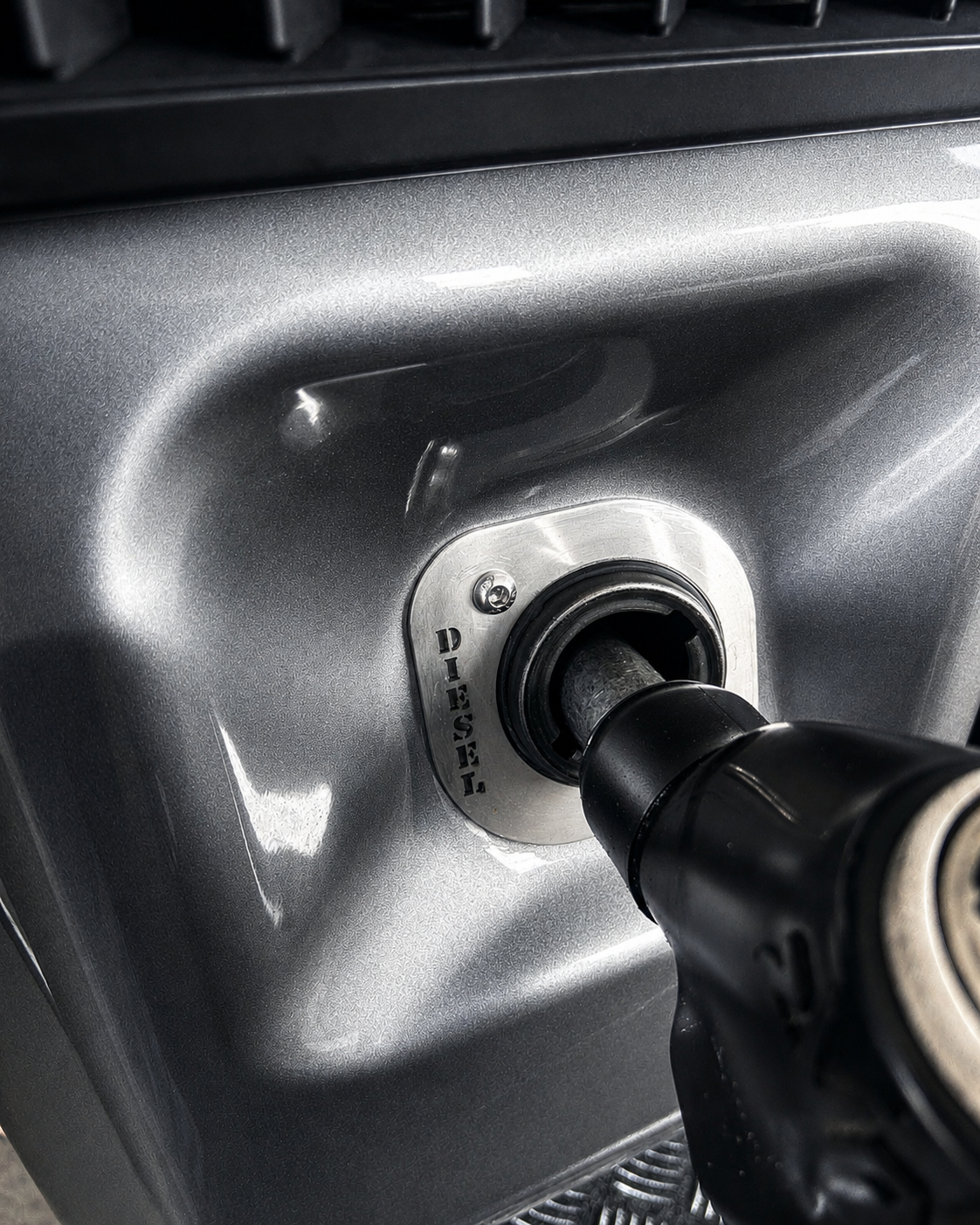 Diesel fuel cap trim