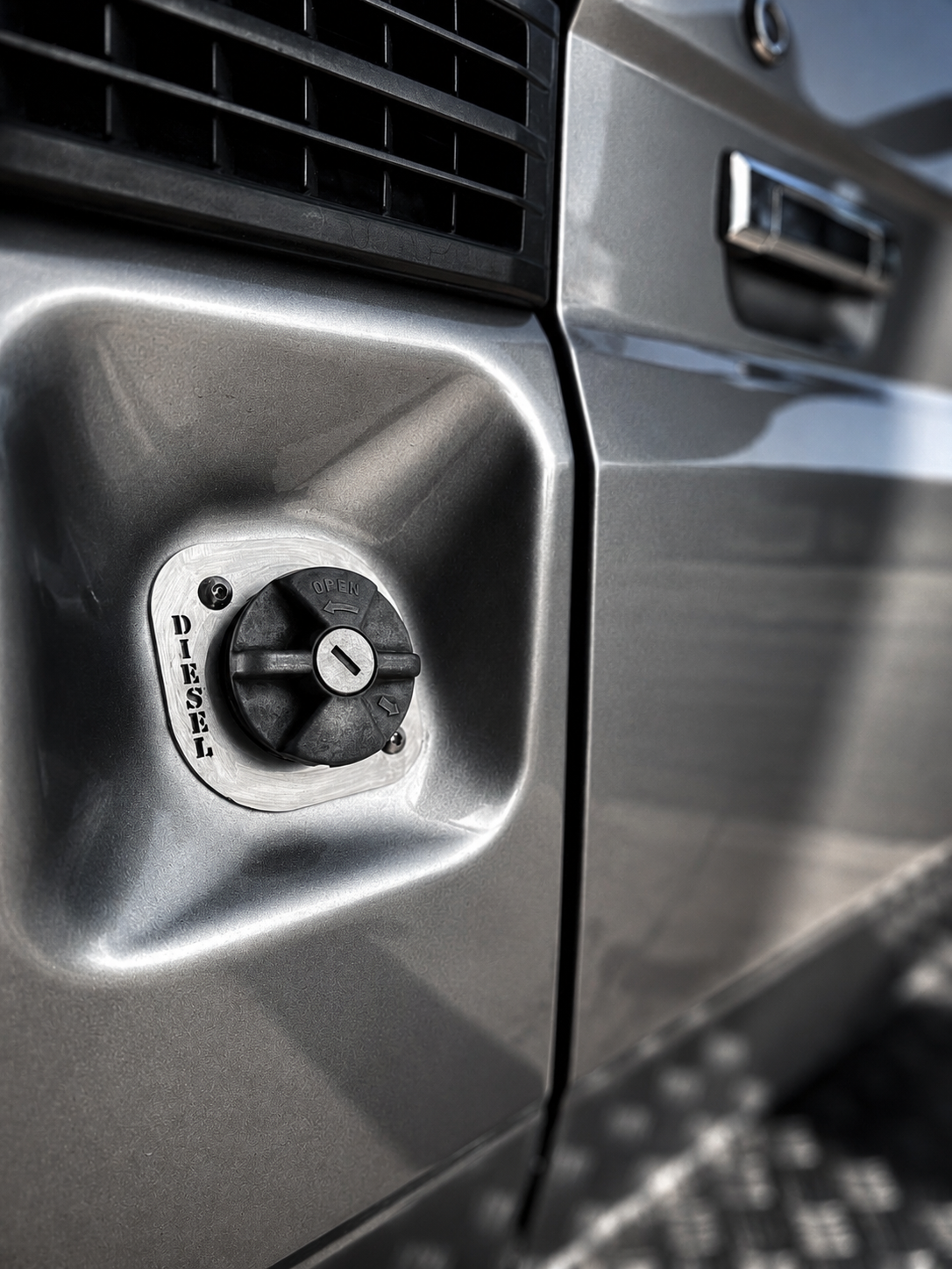 Diesel fuel cap trim